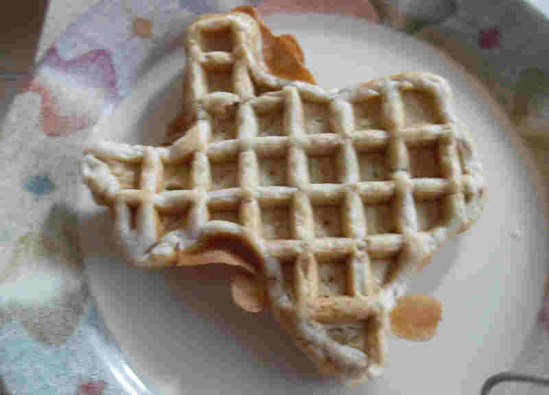 A waffle shaped as Texas.